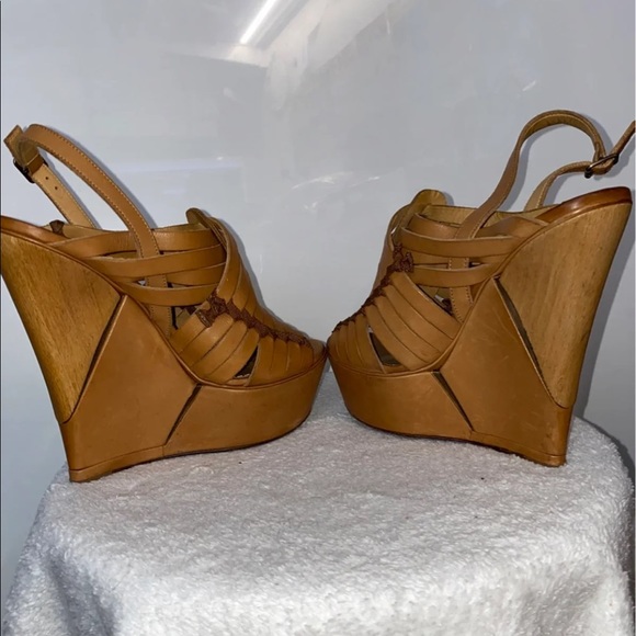 Lanvin leather wedge platform sandals 37 - Picture 5 of 12